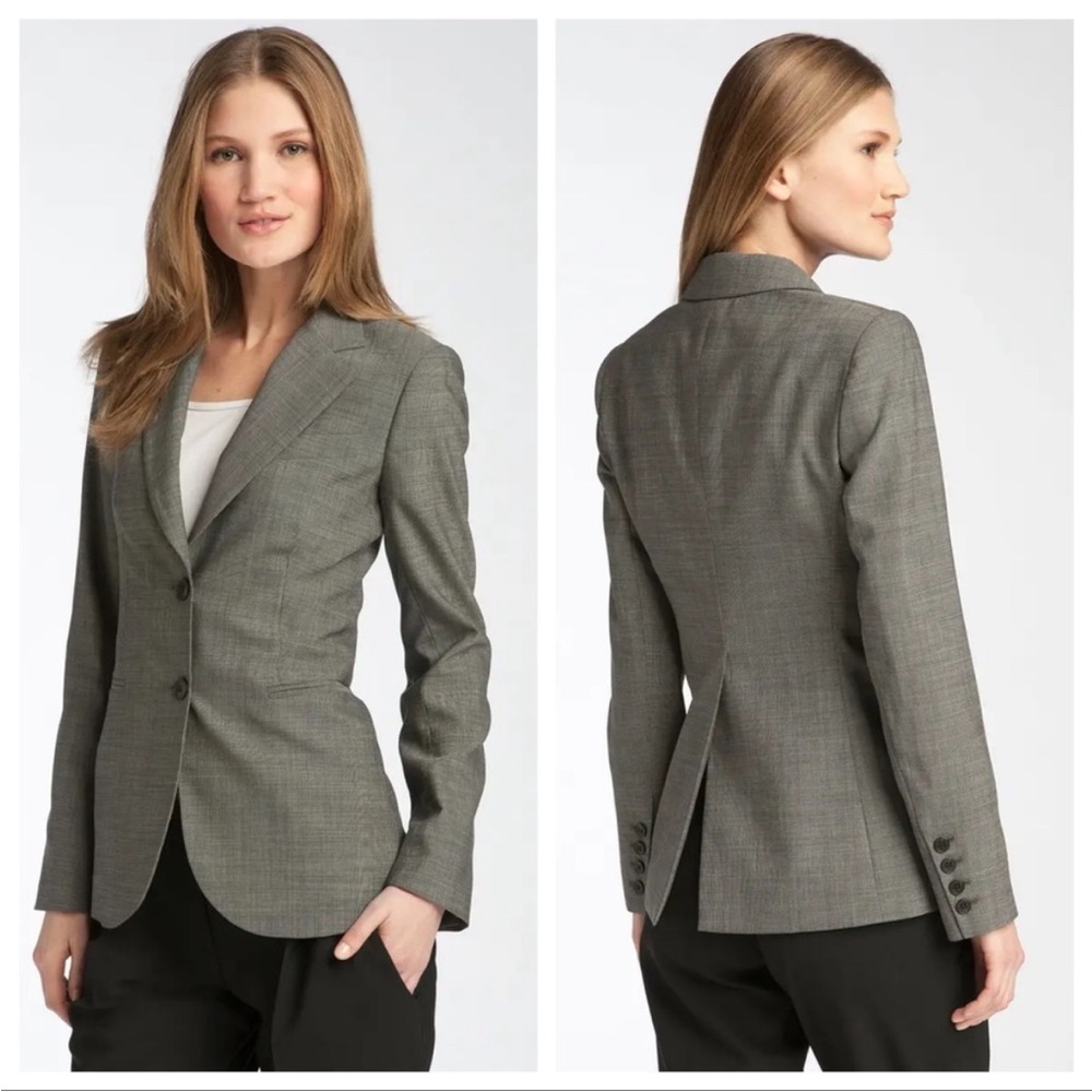 Theory Rex V Wool Lycra Stretch 2 button Blazer Jacket 4
